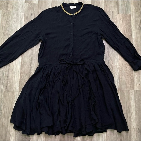 Zadig & Voltaire Black with Gold Trim Collar Dress - Picture 2 of 10